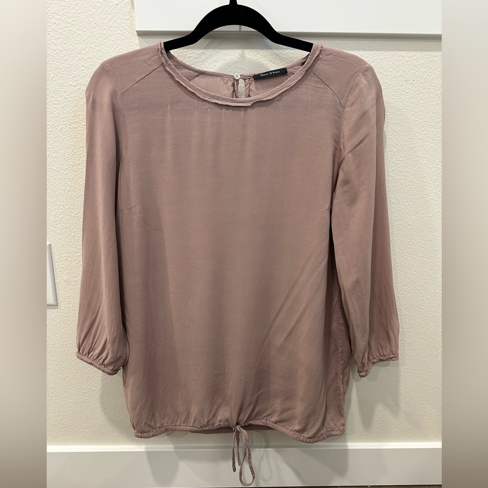 Marc O’Polo Silk Vintage blouse Top 3/4 sleeve shirt, size Small (EU 36)